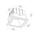 ST757.438.10S Св-к встр. Белый LED 1*10W 60° IP20 L65xW65xH52 85-265V В комплекте Встраиваемые светильники — изображение 2