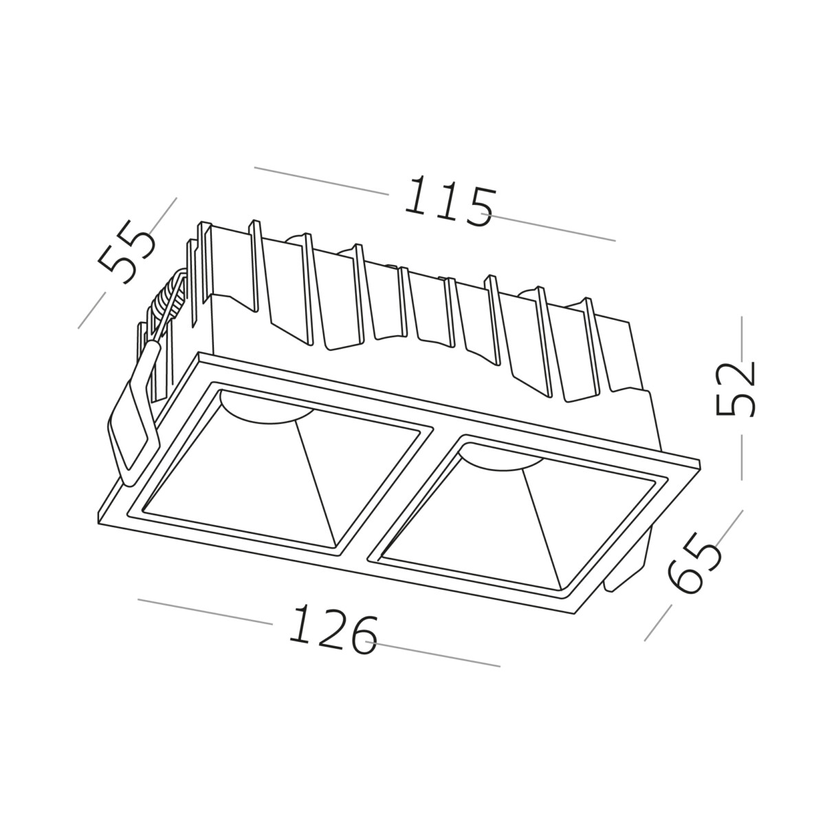 ST757.538.20 Св-к встр. Белый LED 2*10W 60° IP20 L65xW126xH52 85-265V В комплекте Встраиваемые светильники — изображение 2