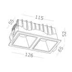 ST757.548.20 Св-к встр. Белый LED 2*10W 60° IP20 L65xW126xH52 85-265V В комплекте Встраиваемые светильники — изображение 2