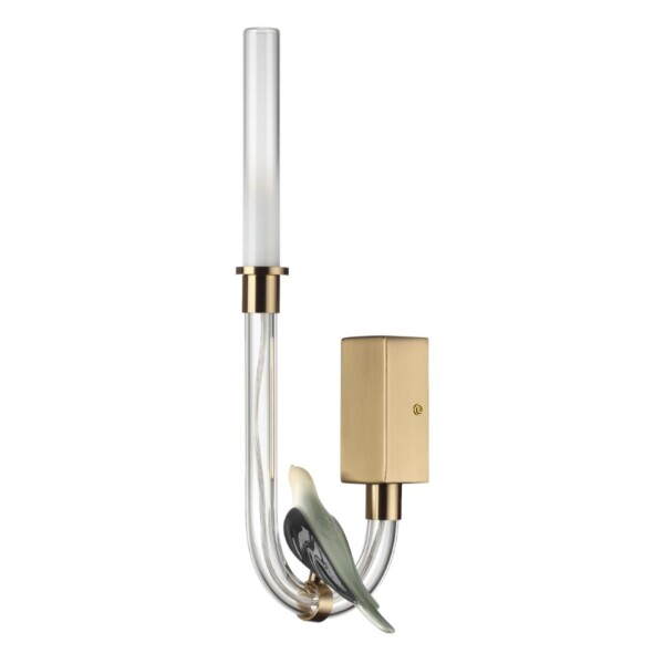 5431/2WL L-VISION ODL_EX24 093 золотой(под латунь)/белый градиент/беж./зеленый/ металл/стекло/керамика Бра (ЛЕВ.) LED 2W 4000K LARK