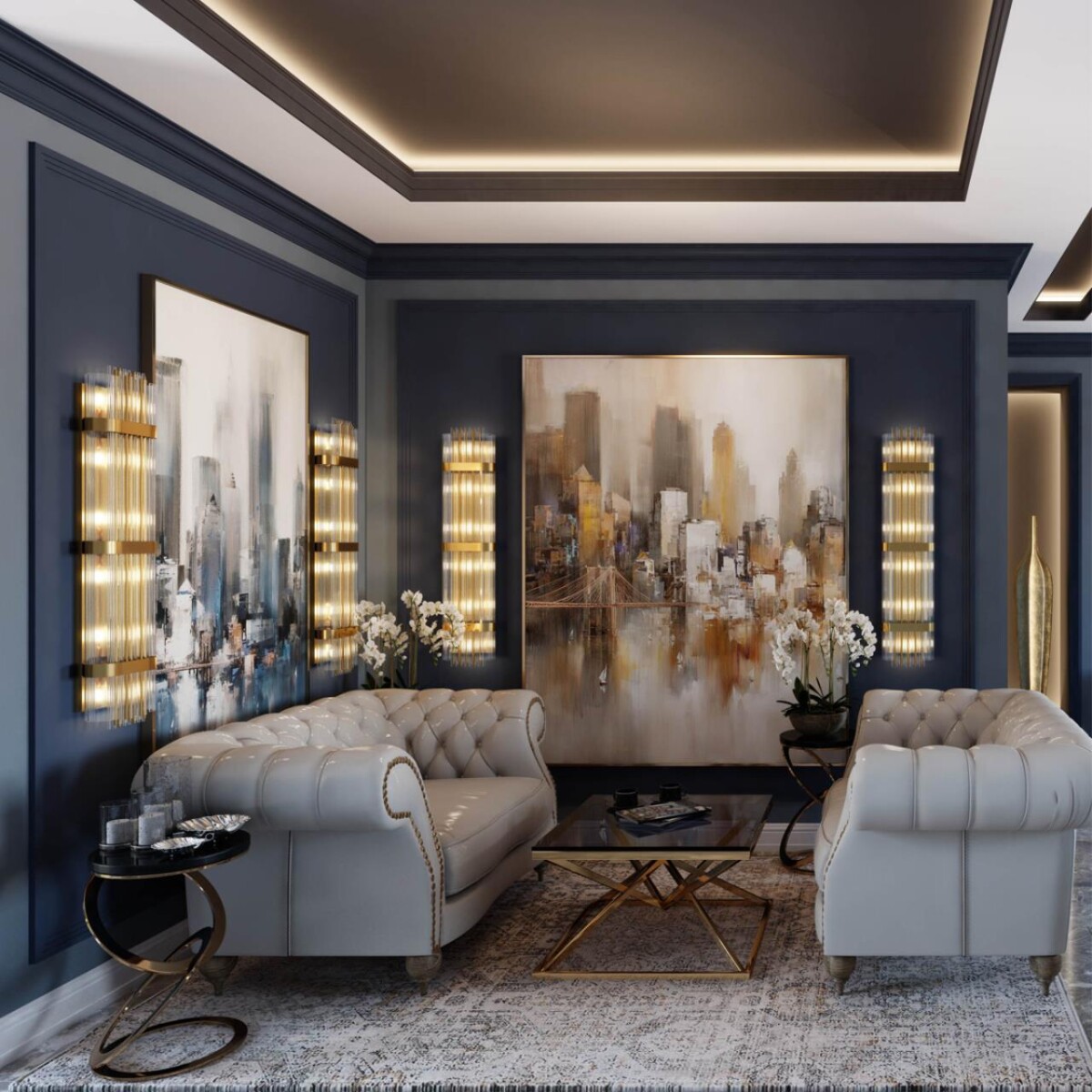 4853/6W HALL ODL_EX21 155 золото/стекло Настенный светильник E14 6*40W высота 1170см EMPIRE — изображение 1