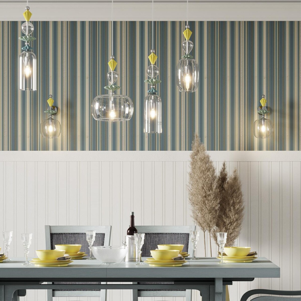 4893/1WB CLASSIC ODL_EX22 139 хром/раноцветн./керамика/стекло Бра E14 1*40W 4893/1WB BIZET — изображение 1