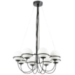 803287 Люстра GLOBO 8х40W E14 ЧЕРНЫЙ МАТОВЫЙ/БЕЛЫЙ