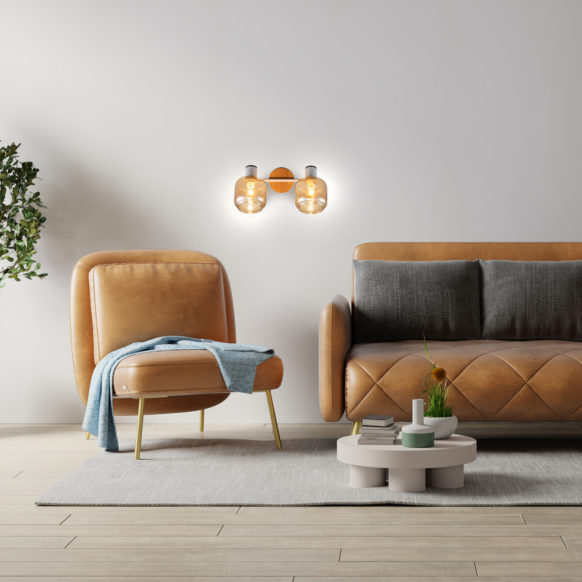 Escada 10177/2A E14*40W White/Chrome/Wood — изображение 5