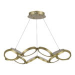 utsenka-SL6508.203.01 Светильник подвесной ST-Luce Матово Золотистый/Белый LED 1*60W 4000K RIO