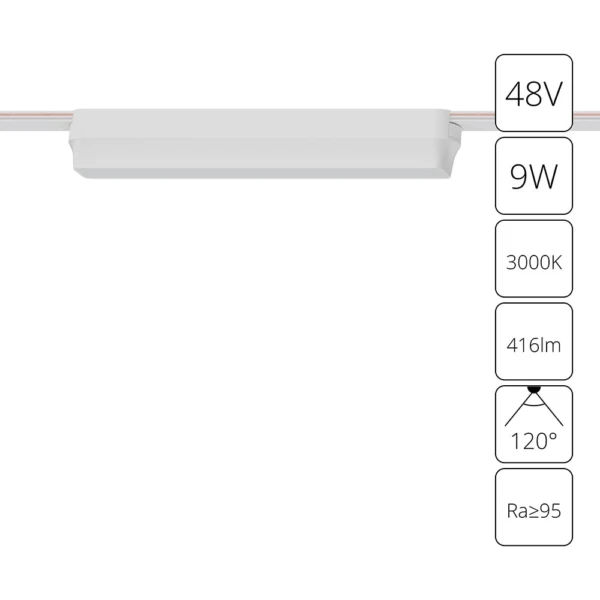 A1153PL-1WH СВЕТИЛЬНИК ПОТОЛОЧНЫЙ RAPID 48В 9Вт 416лм 3000К 90+ 120°