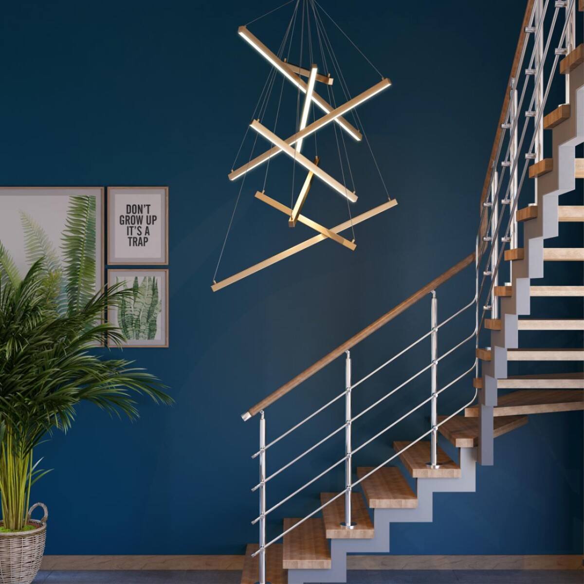 3860/96L L-VISION ODL19 309 золото Подвесной светильник LED 96W 5190Лм 3000К 220V COMETA — изображение 1