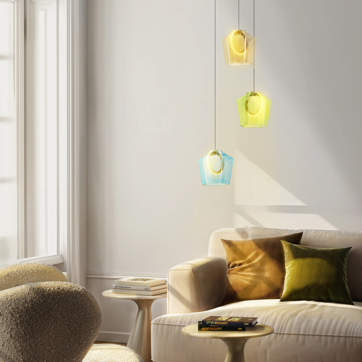 в наличии 796139 Люстра CARAMELLO LED 3х6W 330LM КОФЕЙНЫЙ/МУЛЬТИКОЛОР 3000K - купить в интернет-магазине Светильники Торг