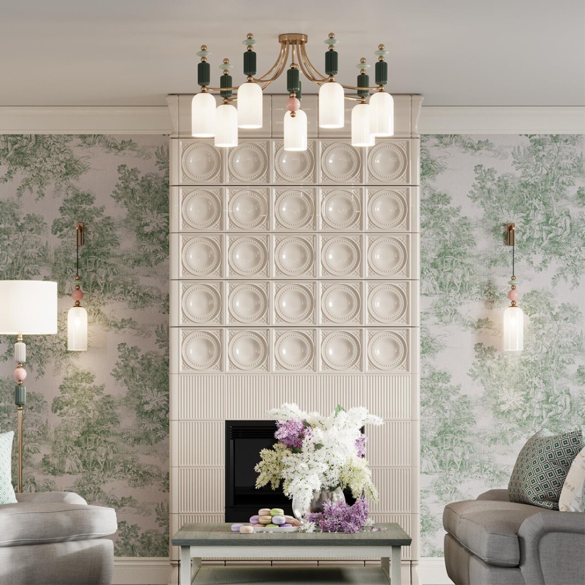 4861/1WA CLASSIC ODL_EX21 129 золото/разноцветн./керамика/стекло Бра E14 1*40W CANDY — изображение 2