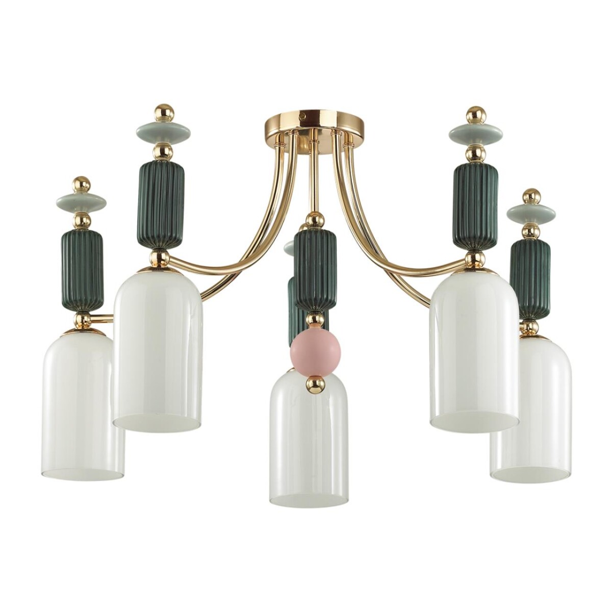 4861/5C CLASSIC ODL_EX21 129 золото/разноцветн./керамика/стекло Люстра потолочная E14 5*40W CANDY — изображение 1