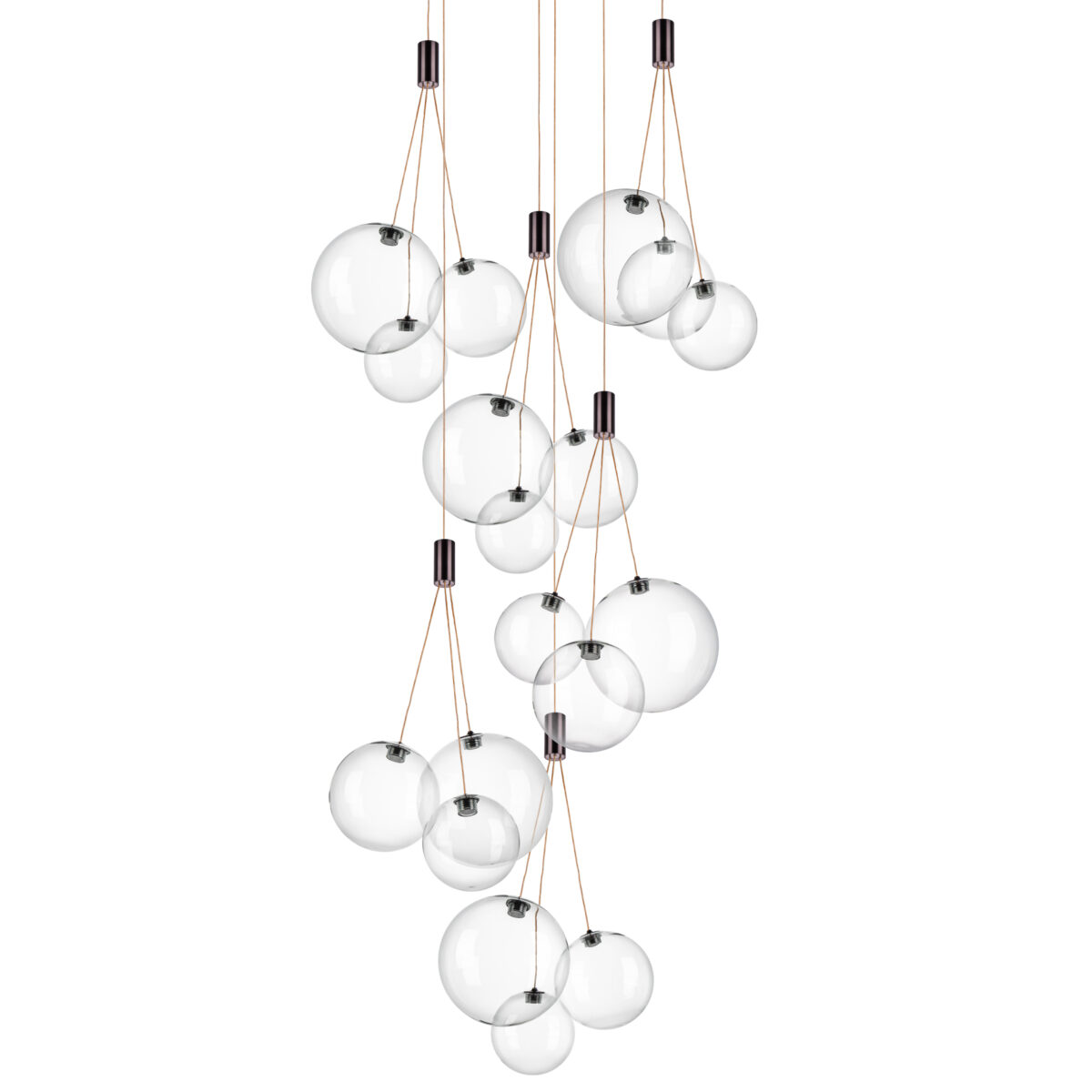 801180 Люстра SFERETTA LED 18х1,35W 1200LM КОФЕЙНЫЙ/ПРОЗРАЧНЫЙ 3000K — изображение 3