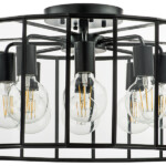 в наличии 798287 Люстра GENNI 8х40W E27 ЧЕРНЫЙ МАТОВЫЙ/ПРОЗРАЧНЫЙ - купить в интернет-магазине Светильники Торг