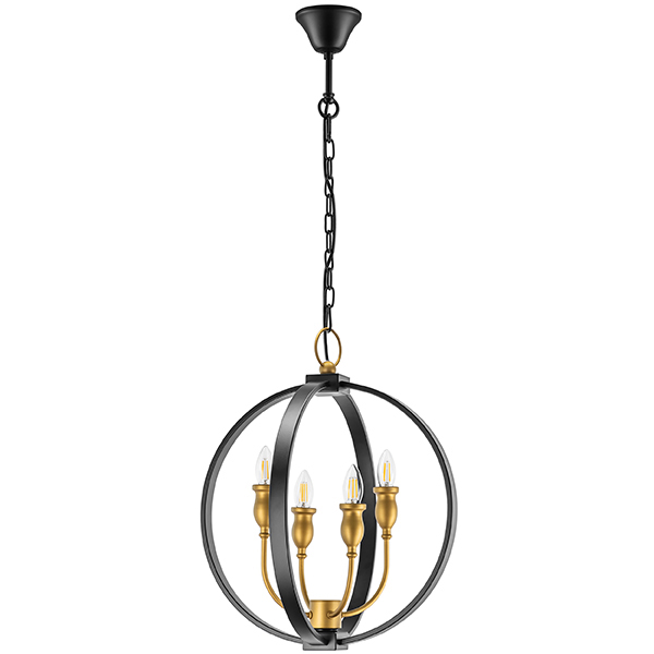 в наличии 731247 Люстра CERO 4х40W E14 ЧЕРНЫЙ/ЗОЛОТО - купить в интернет-магазине Светильники Торг