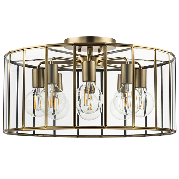 в наличии 798281 Люстра GENNI 8х40W E27 ЛАТУНЬ/ПРОЗРАЧНЫЙ - купить в интернет-магазине Светильники Торг