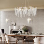 5005/8C HALL ODL23 617 золотой/прозрачный металл/хрусталь Люстра потолочная G9 8*40W BANCHE