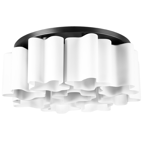 802097 Люстра NUBI 9х40W E27 ЧЕРНЫЙ МАТОВЫЙ/БЕЛЫЙ