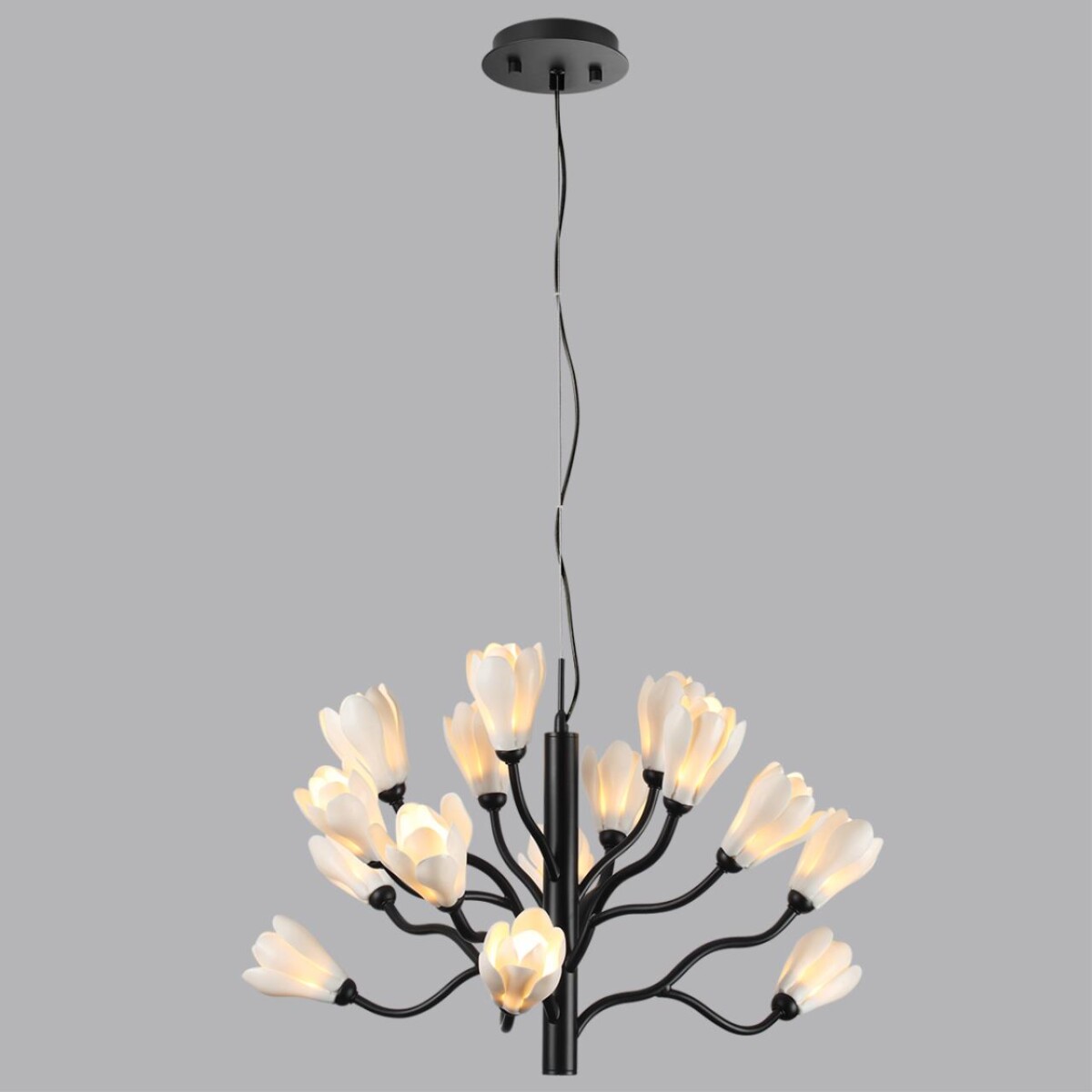 5090/15 MODERN ODL25 553 черный матовый/белый/фарфор Люстра G4 LED 15*5W GARDI — изображение 5