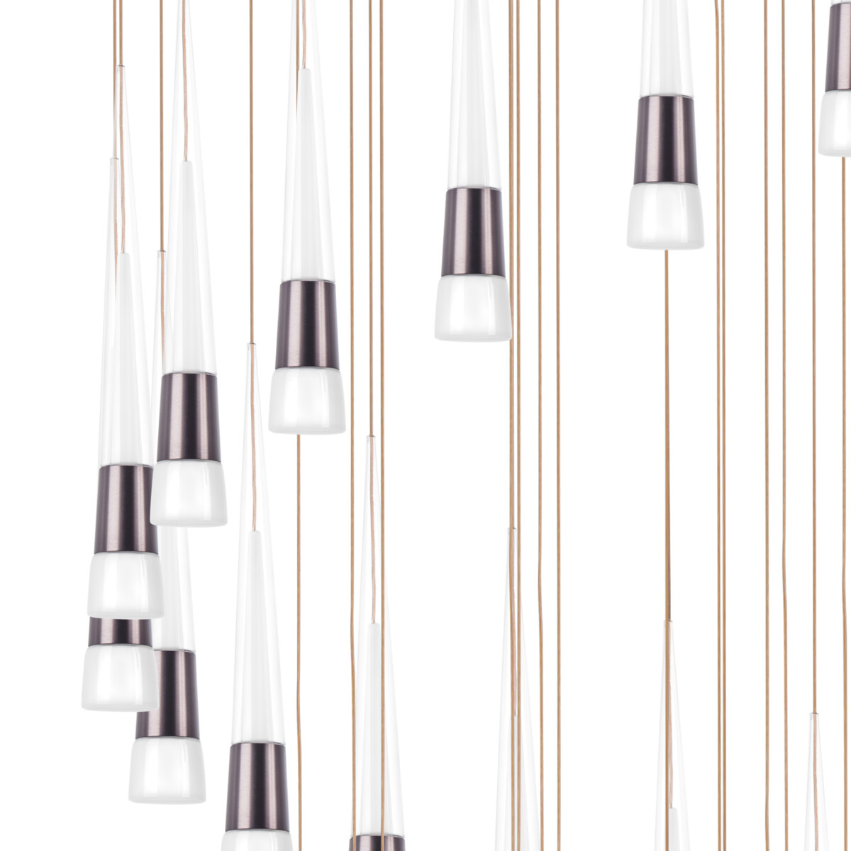 в наличии 757361 Люстра CONE LED 180W 9000LM КОФЕЙНЫЙ/БЕЛЫЙ/ПРОЗРАЧНЫЙ 3000K - купить в интернет-магазине Светильники Торг