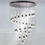 в наличии 757361 Люстра CONE LED 180W 9000LM КОФЕЙНЫЙ/БЕЛЫЙ/ПРОЗРАЧНЫЙ 3000K - купить в интернет-магазине Светильники Торг