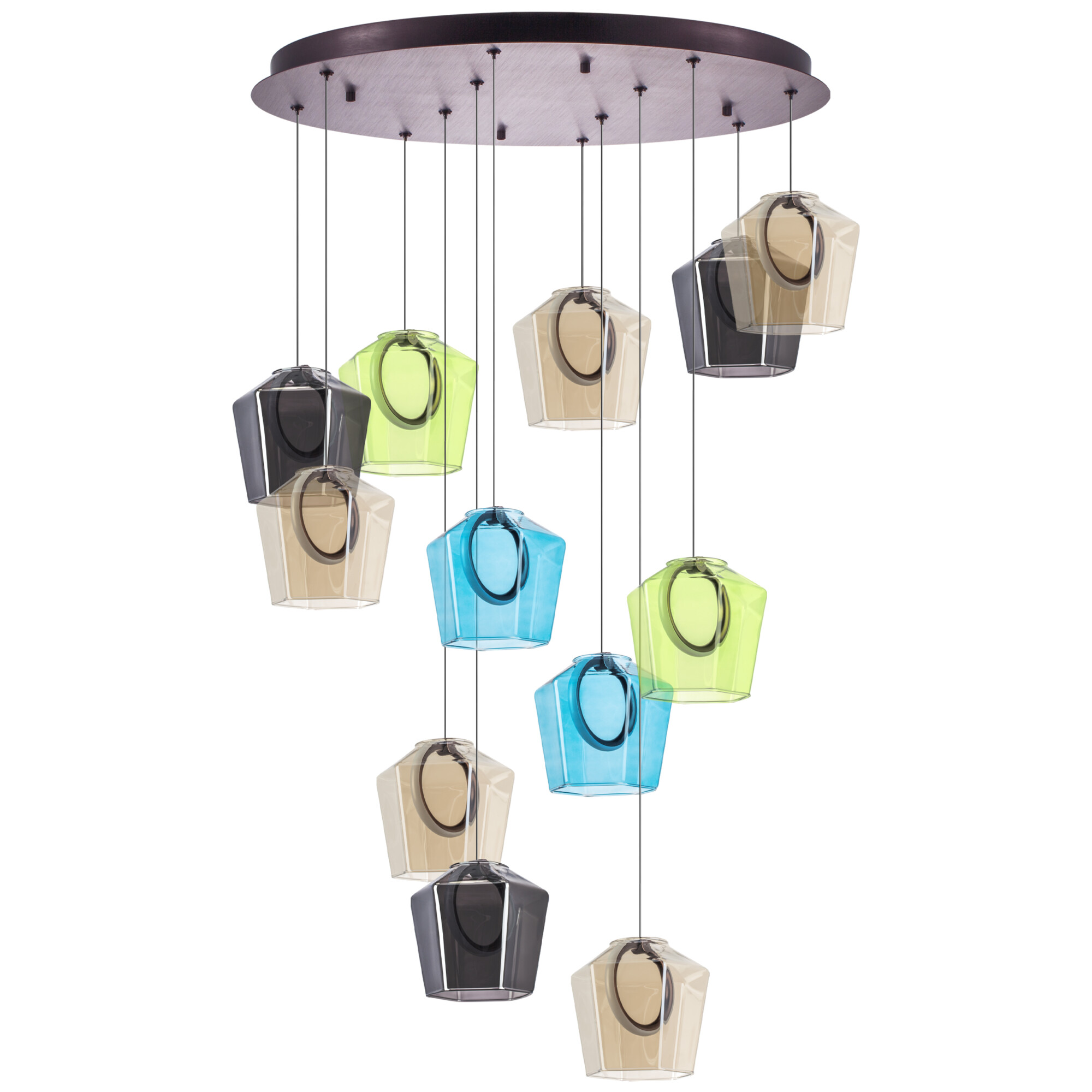 в наличии 796229 Люстра CARAMELLO LED 12х6W 1400LM КОФЕЙНЫЙ/МУЛЬТИКОЛОР 3000K - купить в интернет-магазине Светильники Торг