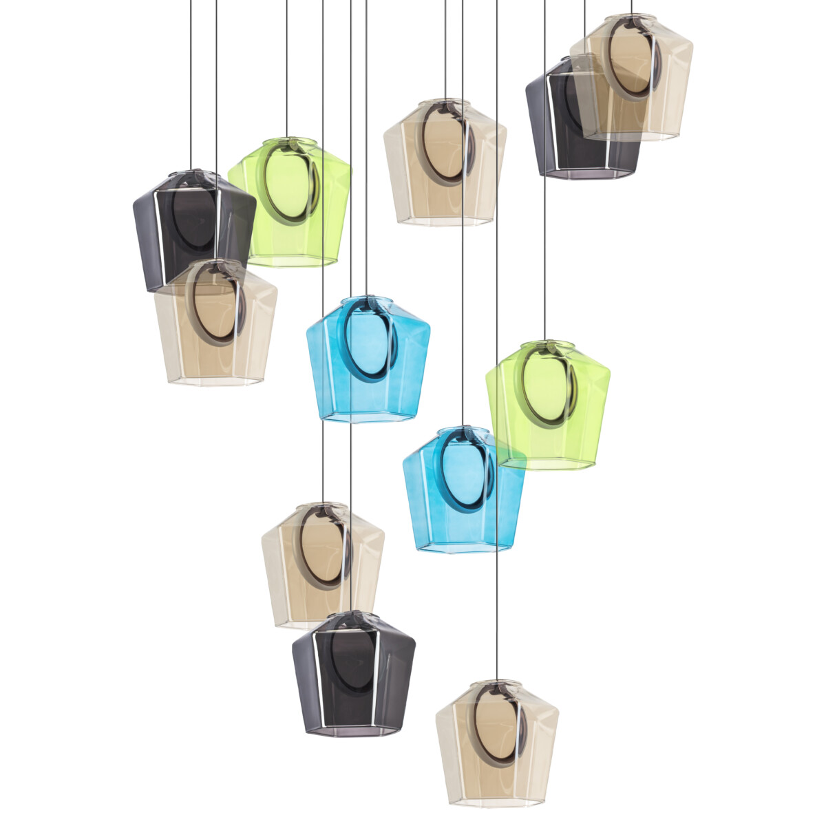 в наличии 796229 Люстра CARAMELLO LED 12х6W 1400LM КОФЕЙНЫЙ/МУЛЬТИКОЛОР 3000K - купить в интернет-магазине Светильники Торг