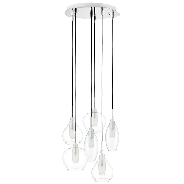 803061 Подвес PENTOLA 6х25W G9 ХРОМ/ПРОЗРАЧНЫЙ