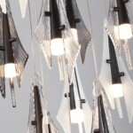 5442/69L L-VISION ODL_EX26 059 черный/бел.матовый/прозрачн./дымчатый/металл/стекло/акрил Люстра каскадная LED 69W (12*5.75W) 3000K 5490Лм AFALINA — изображение 6