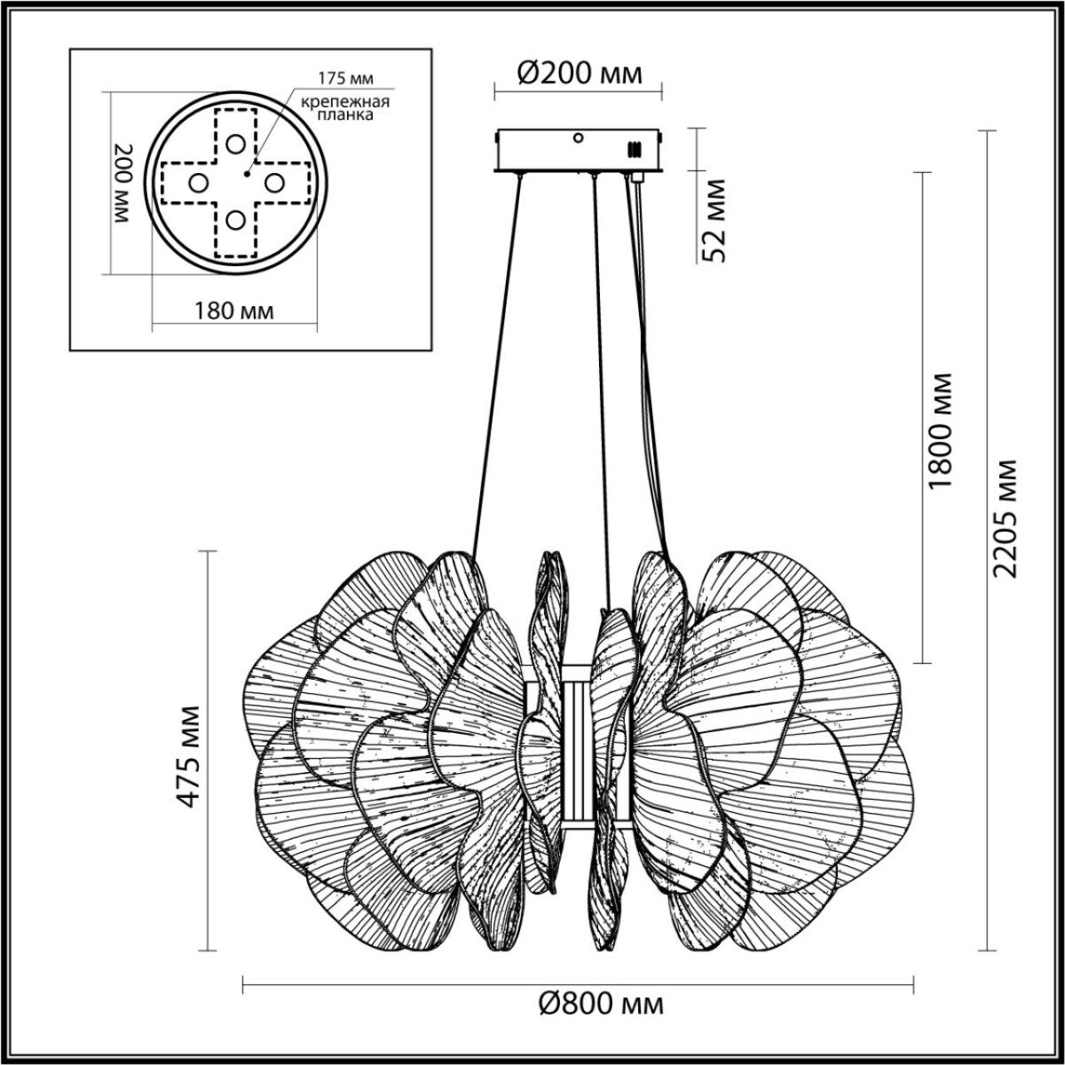 5089/115L L-VISION ODL25 551 Люстра 115W IP20 3500K 220V SIAMA — изображение 3