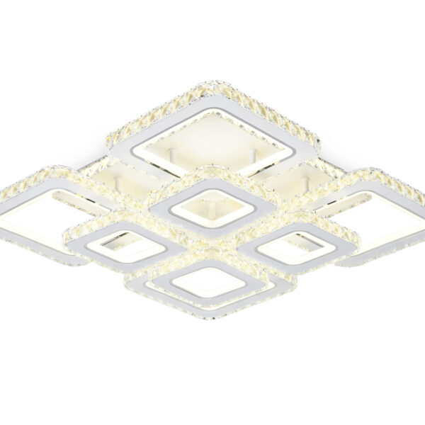 FA1737/4+4 WH/CH белый/хром 215W 3000K/4200K/6400K 720*720*120 (ПДУ РАДИО 2.4G)