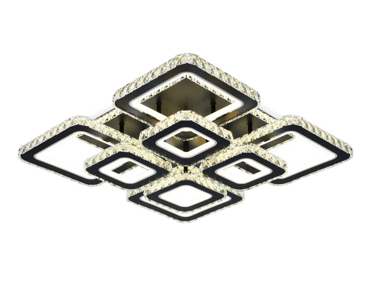 FA1738/4+4 BK/CH черный/хром 215W 3000K/4200K/6400K 720*720*120 (ПДУ РАДИО 2.4G) — изображение 1