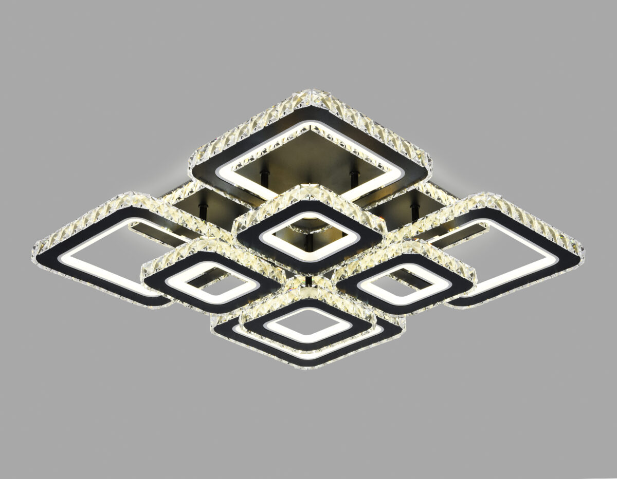 FA1738/4+4 BK/CH черный/хром 215W 3000K/4200K/6400K 720*720*120 (ПДУ РАДИО 2.4G) — изображение 2