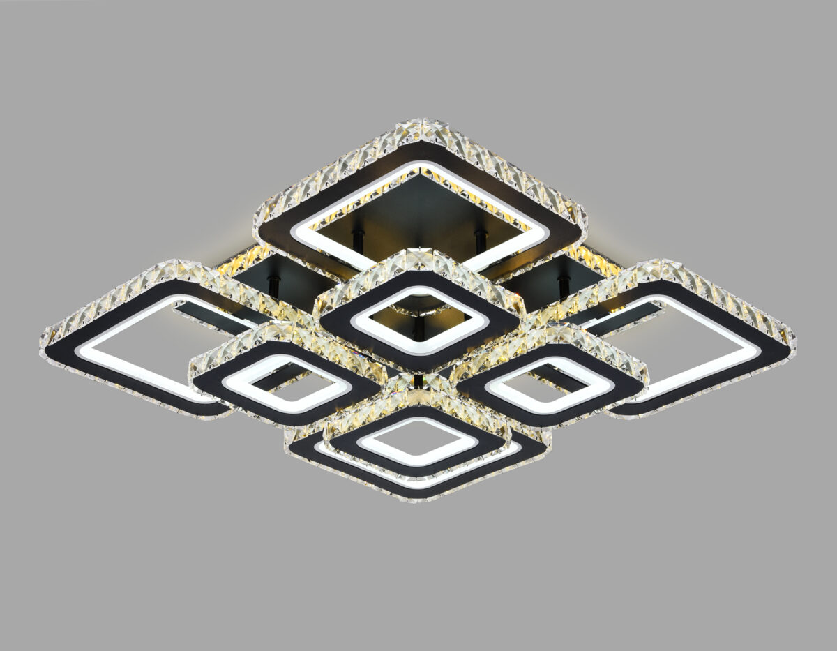 FA1738/4+4 BK/CH черный/хром 215W 3000K/4200K/6400K 720*720*120 (ПДУ РАДИО 2.4G) — изображение 3