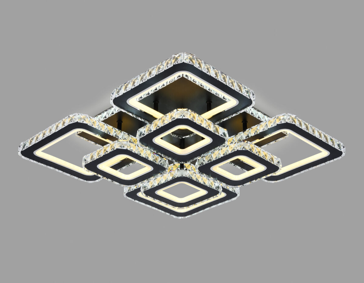 FA1738/4+4 BK/CH черный/хром 215W 3000K/4200K/6400K 720*720*120 (ПДУ РАДИО 2.4G) — изображение 4