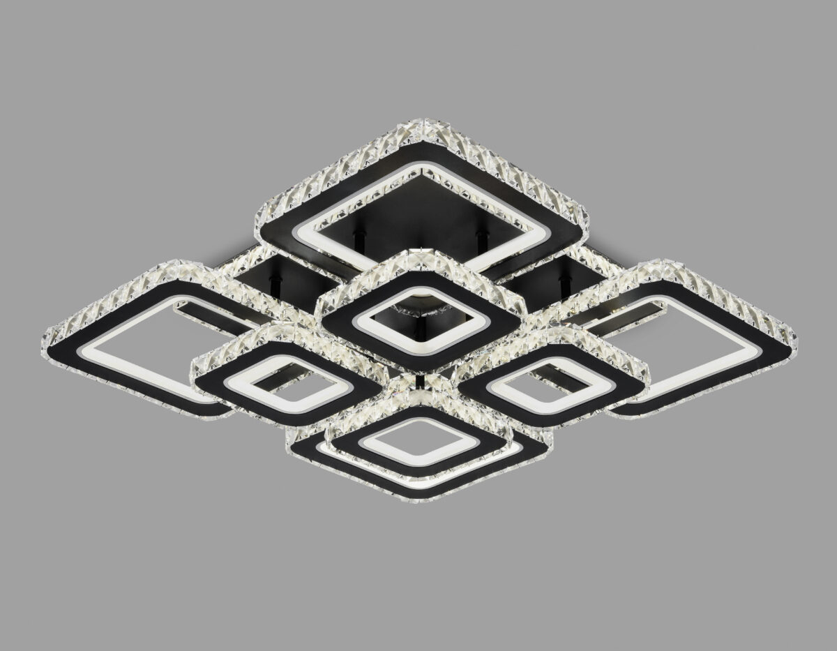 FA1738/4+4 BK/CH черный/хром 215W 3000K/4200K/6400K 720*720*120 (ПДУ РАДИО 2.4G) — изображение 5