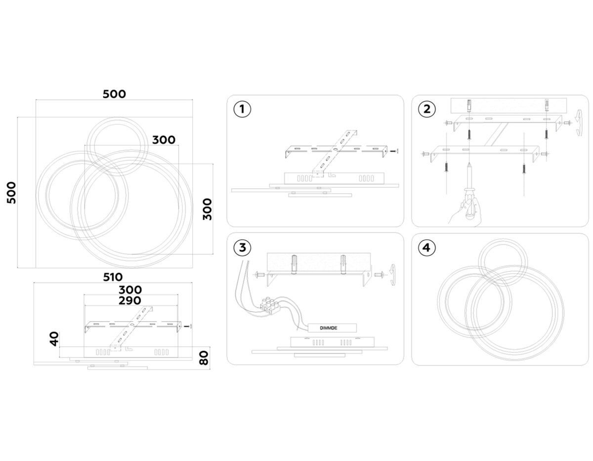FA8515/3 BK черный 143W 3000K-6400K 500*500*80 (ПДУ РАДИО 2.4G) — изображение 2