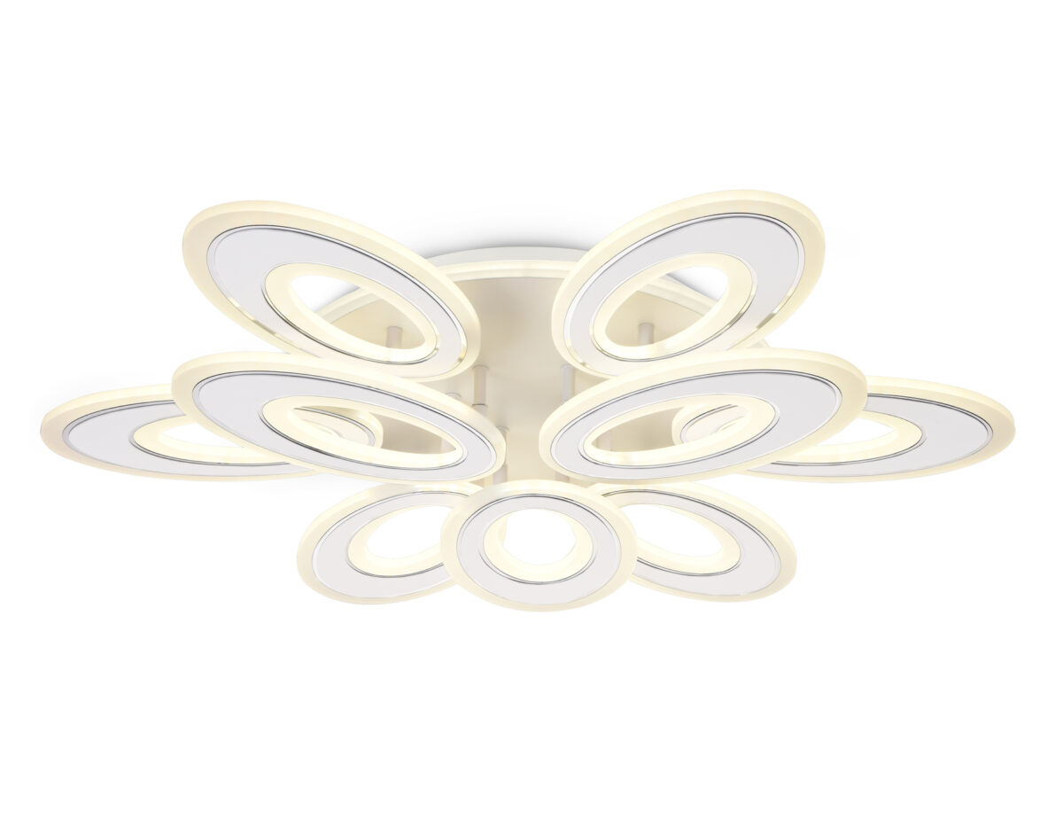 FA8933/6+3 WH/CH белый/хром 255W 3000K-6400K 740*660*120 (ПДУ РАДИО 2.4G) — изображение 1