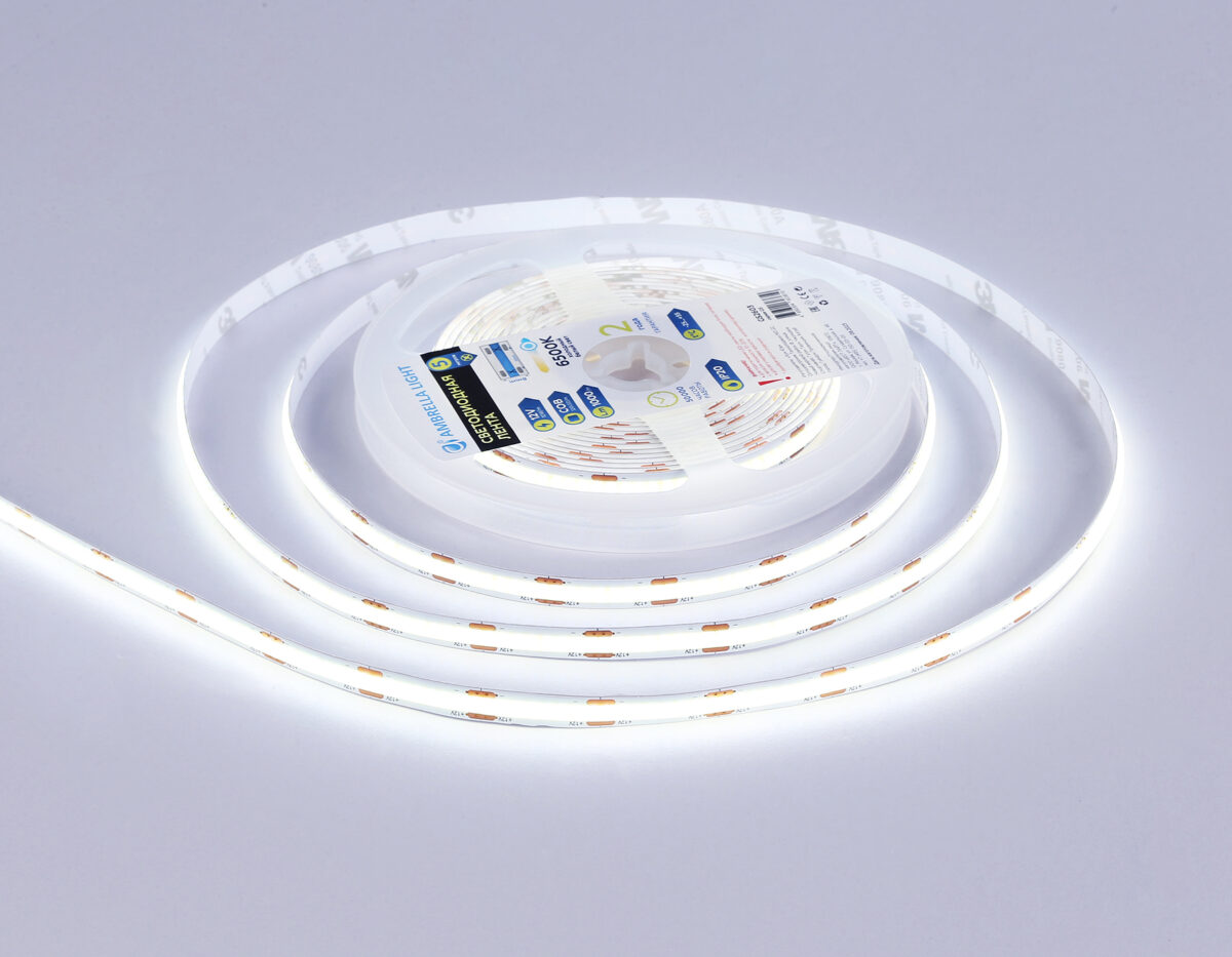 GS2603 COB 320Led/ 10W m/ 12V IP20 6500K/ 5000*8*1.54mm (2 конт.) — изображение 4