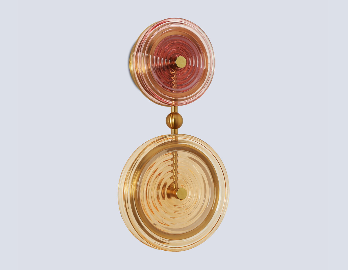 LH31121/2 BS/YL/PI латунь/желтый/розовый 15W 3000K 200*90*390 — изображение 4