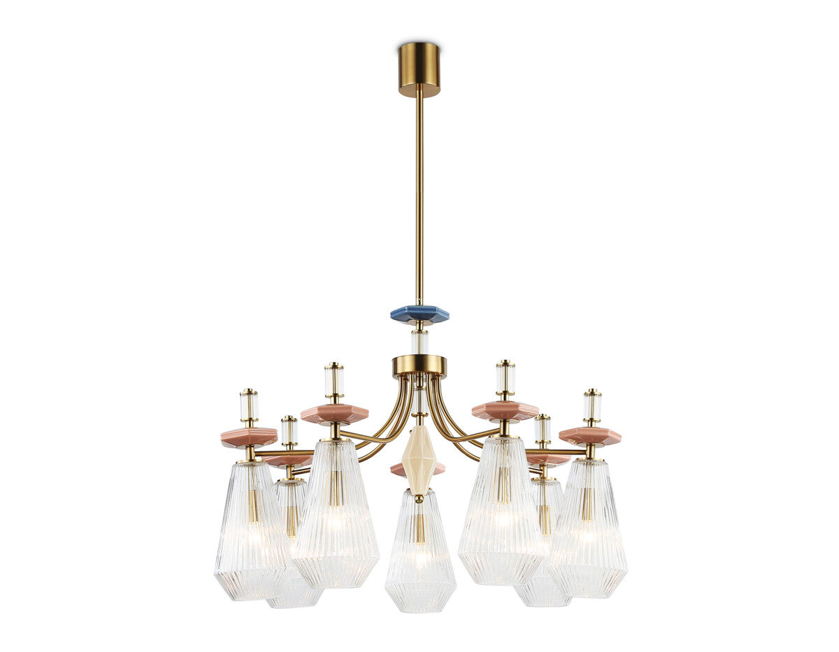 LH53184 LH53184/7 BS/CL латунь/прозрачный E14*7 max 40W D750*1010 — изображение 1