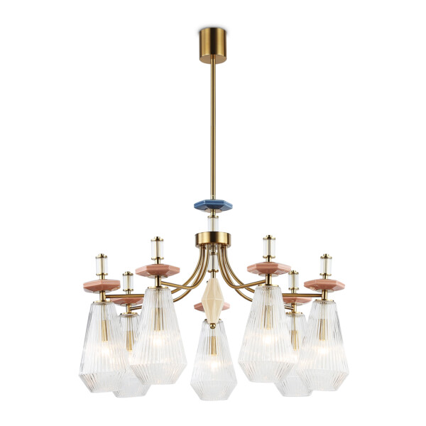 LH53184/7 BS/CL латунь/прозрачный E14*7 max 40W D750*1010