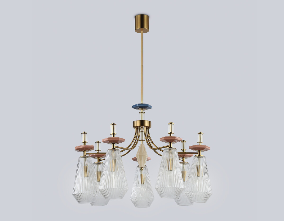 LH53184/7 BS/CL латунь/прозрачный E14*7 max 40W D750*1010 — изображение 5