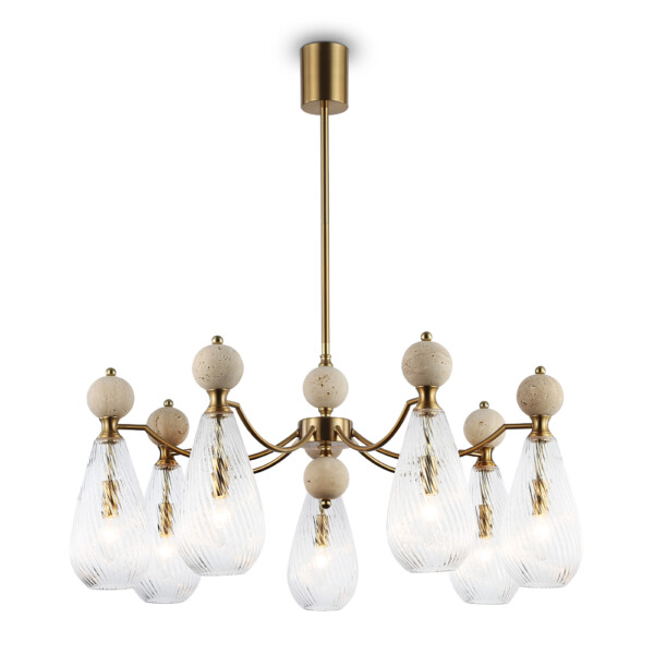 LH53287/7 BS/CL латунь/прозрачный E14*7 max 40W D815*900