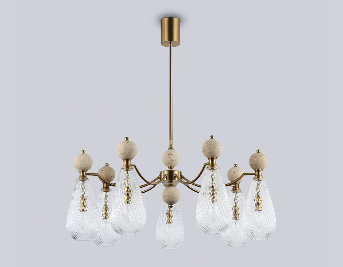 LH53287/7 BS/CL латунь/прозрачный E14*7 max 40W D815*900 — изображение 5