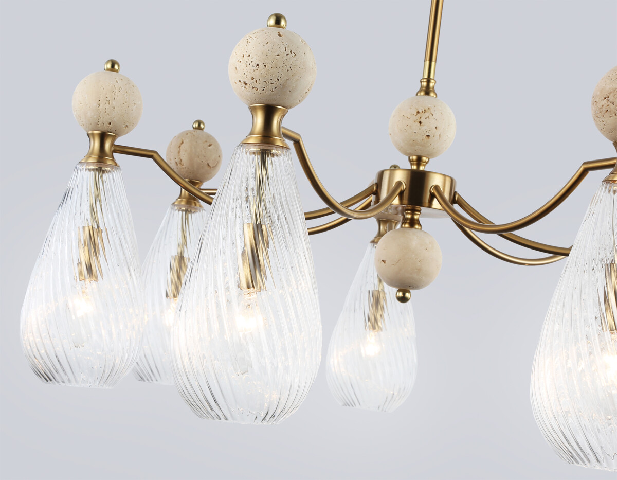 LH53287/7 BS/CL латунь/прозрачный E14*7 max 40W D815*900 — изображение 6