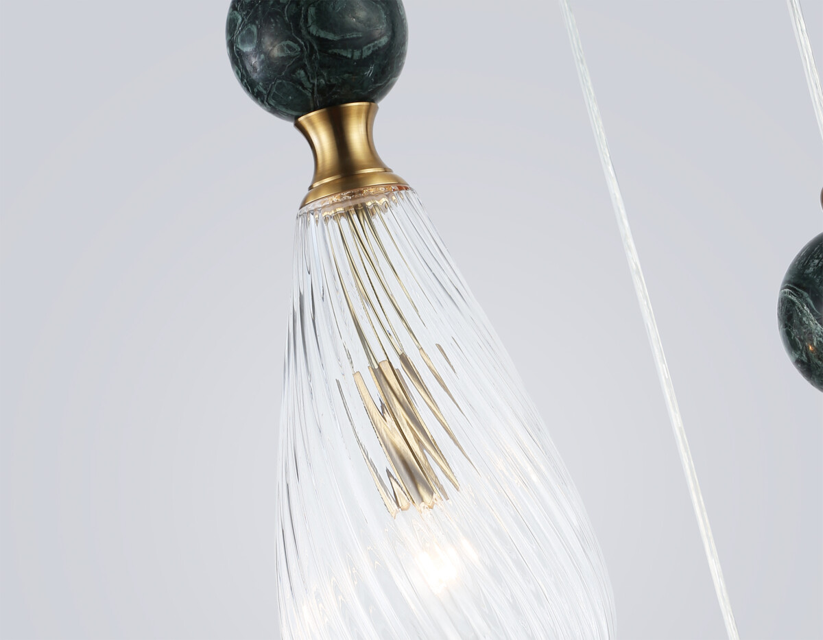 LH53290/3 BS/CL латунь/прозрачный E14*3 max 40W D335*2150 — изображение 4