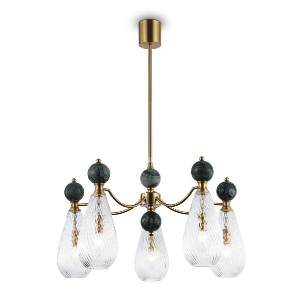 LH53292/5 BS/CL латунь/прозрачный E14*5 max 40W D675*900