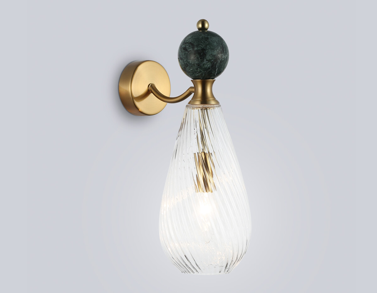 LH53294 BS/CL латунь/прозрачный E14 max 40W 200*125*345 — изображение 2