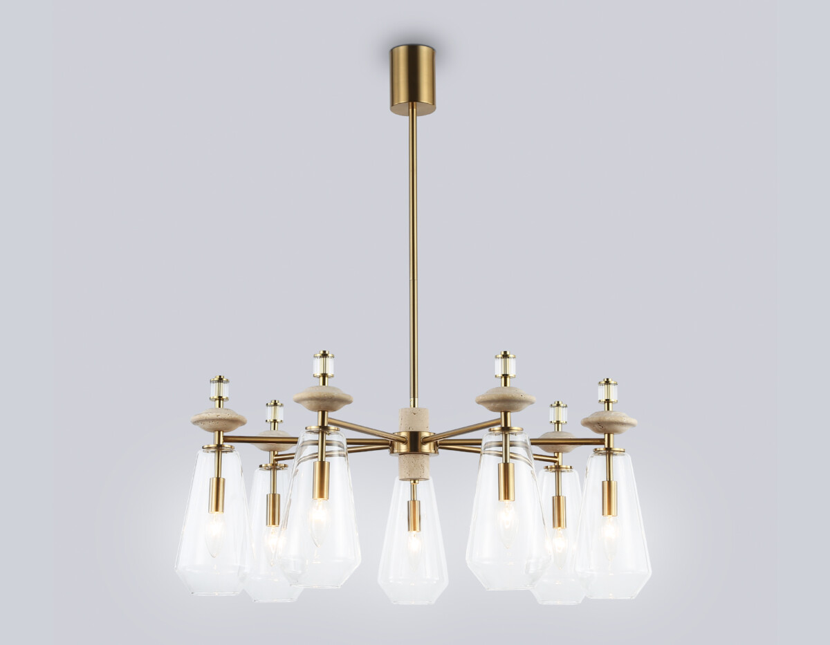 LH53306/7 BS/CL латунь/прозрачный E14*7 max 40W D770*925 — изображение 2