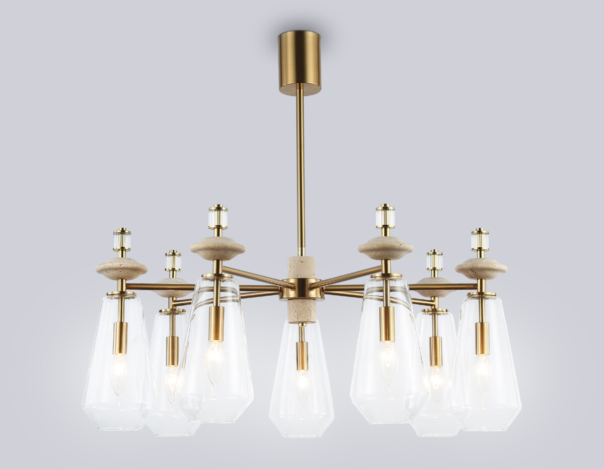 LH53306/7 BS/CL латунь/прозрачный E14*7 max 40W D770*925 — изображение 3