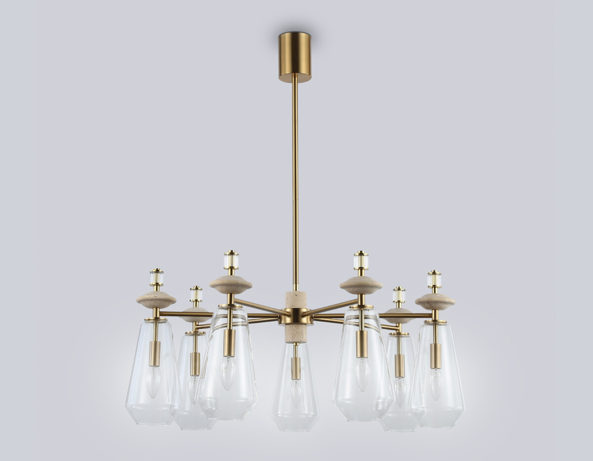 LH53306/7 BS/CL латунь/прозрачный E14*7 max 40W D770*925 — изображение 4